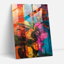 Popcas Andy Warhol'un Canlı Çiçekleri Cam Tablo Sanatı - Duvar Dekorasyonu