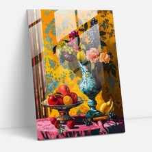 Popcas Renkli Klasik Cam Tablo - Klasiklik+Popart Cam Tablo Cam Sanatı Modern Sanat