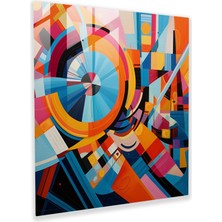 Popcas Bohem Tarzı Geometrik Cam Tablo - Bohem Tarzı Modern Sanat Canlı Renkler Cam Sanatı