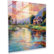 Popcas Klasik Manzara Cam Tablo - Klasik Cam Duvar Sanatı Cam Sanat Huzur
