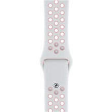 Piyasa Sepeti Apple Watch Series SE 44 MM Fileli Kordon Beyaz-Pembe