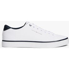 Tommy Hilfiger Beyaz - Lacivert Erkek Sneaker Th Hı Vulc Core Low Leather