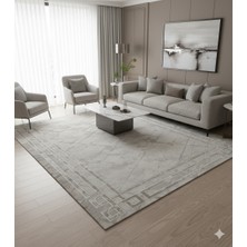 Butikhafsa Kaymaz Dokuma Tabanlı Vintage Halı Şönil Modern Dijital Baskı Retro Şık  Dekoratif Halı