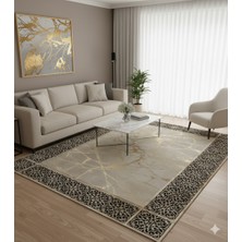 Butikhafsa Kaymaz Dokuma Tabanlı Vintage Halı Şönil Modern Dijital Baskı Retro Şık  Dekoratif Halı