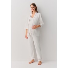 Suwen Pearl 3 Parçalı Hamile Lohusa Pijama Takımı