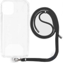 Apple iPhone 5s Ip Askılı Şeffaf Silikon Kılıf Siyah