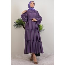 Ilay Şifon Elbise Koyu Lila