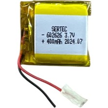 602626 3.7V 400MAH Li-Polymer Pil DEVRELI/1.5A