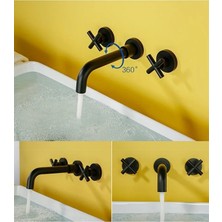 Banyo Lavabo Bataryası Ankastre Siyah 3'lü Set Yeni 5yıl Garantili Sıva Altı Dahil