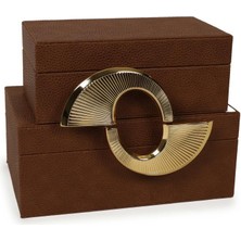 Kahve Gold 2'li Dekoratif Kutu