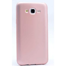noktaks - Samsung Galaxy J7 - Kılıf Mat Soft Premier Silikon Kapak - Rose Gold - T1649