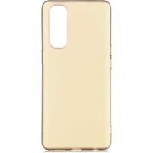 noktaks - Oppo Reno 4 Pro 4G - Kılıf Mat Soft Premier Silikon Kapak - Gold - T15346