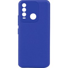 noktaks - Tecno Spark 8T - Kılıf Mat Soft Esnek Biye Silikon - Mavi - T28066