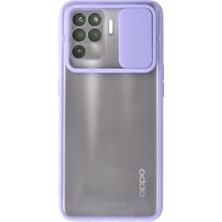 Oppo Reno 5 Lite Kılıf Palm Buzlu Kamera Sürgülü Silikon - Lila - AKMONL1263-5063