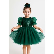 Balon Kol Pul Payet Kız Çocuk Tütü Elbise M00751