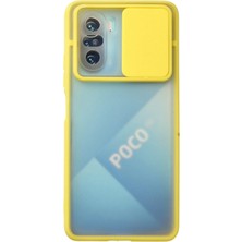Xiaomi Poco F3 Kılıf Palm Buzlu Kamera Sürgülü Silikon - Sarı - AKMONL5301-2974