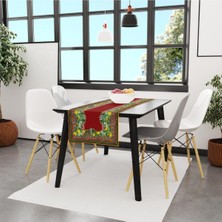 Renkli Limon Desenli Runner 140X45CM ( Ince Keten, Uluslararası Yıkama ve Solmama Sertifikası)