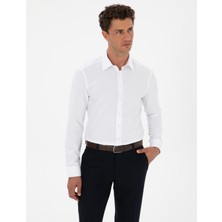 Pierre Cardin Erkek Beyaz  Armürlü Slim Fit Gömlek 50312330-VR013