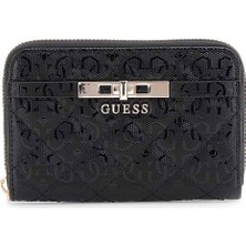 Kadın Blane Logolu Fermuarlı Cüzdan - Siyah