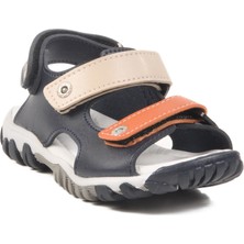 Lacivert-Bej-Turuncu Hafif Çocuk Sandalet 173110 P