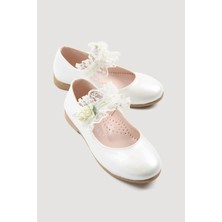 Çocuk Çiçekli Tüllü Ayakkabı 31-36 Sedef