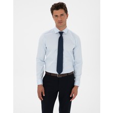 Pierre Cardin Erkek Açık Mavi Armürlü Slim Fit Gömlek 50312330-VR003