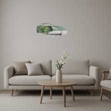 Şık Modern Otomobil Desenli  Aynalı Tablo - AKMONL6085-2077