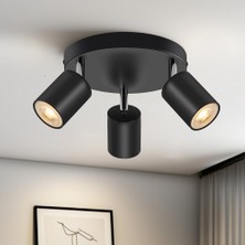 Riolight Modern Siyah Mutfak,salon,giyinme Odası,cafeler Için Gün Işiğı Metal 3lü Spot(Ampul Dahil)