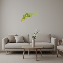 Dekoratif Polis Revolver Altın Aynalı Tablo - AKMONL7461-1073