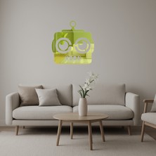 Robot Yüzü Modern Altın Aynalı Tablo - AKMONL8658-2913