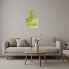 Detaylı Okul Binası Dekoratif Altın Aynalı Tablo - AKMONL4700-4569