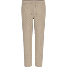 Erkek Parimo Regular Fit Monogram Desenli Aktif Eşofman Altı - Bej