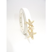 Metal Deniz Yıldızı Pimli Tokalı Şık Kadın Kemer & Elbise & Pantolon & Etek & Gömlek Kemeri