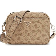 Kadın Monogram Desenli Geniş Askılı Kamera Çantası - Kahverengi