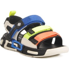 Siyah-Saks-Fosfor Sarı Erkek Çocuk Sandalet 1947 F