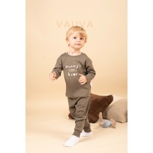 Çocuk Sweatshirt & Eşofman Takımı – Haki “mummy’s Little Bear”