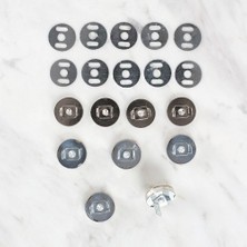 Loren Manyetik Mat Gümüş Metal 5 Li Çıt Çıt Set