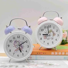 Çizgi Film Karakterli Metal Yuvarlak Alarmlı Masa Saati – Renkli ve Özel Tasarım Çalar Saat Çocuk Yatak Odası Saati Hediyelik Saat