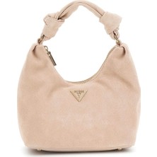 Kadın Zamira Süet Deri Omuz Çantası - Krem