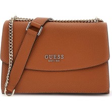 Kadın Zincir Askılı Dokulu Omuz Çantası - Kahverengi