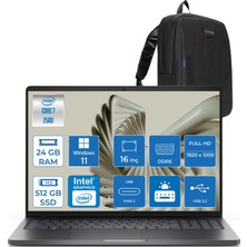 Dell Pro 16 PC16250 Intel Core 7 250U 24GB Ddr5 512GB SSD 16 Fhd+ IPS (1920X1200) 300 Nits WIN11HOME Taşınabilir Bilgisayar. PC16250C7325H02+ZETTAÇANTA