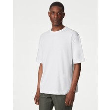 Marks & Spencer Saf Pamuklu Kısa Kollu Oversize T-Shirt