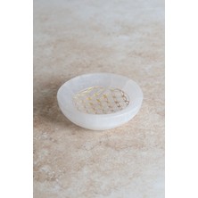 Selenit Doğal Taş Desenli Tabak