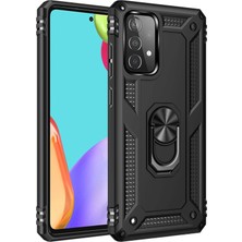 Samsung Galaxy A52 Kılıf Sofya Yüzüklü Silikon Kapak - Siyah - AKMONL5007-8389