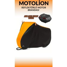 Rmg Moto Gusto Swing 50 Arka Çanta Uyumlu Motosiklet Brandası Turuncu Üstlü Siyah Renkli Örtü