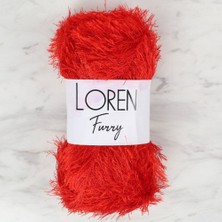 Loren Furry Kırmızı El Örgü İpi - RF025 - 34053