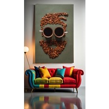 Özkacar Group Sanatsal Kahve Portre Iıı Ev Duvar Salon Güzellik Salonu Ofis Dükkan Dekarasyon Kanvas Tablo