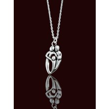 Aile Temalı Parlak Unisex Tasarım 925 Ayar Gümüş Kolye