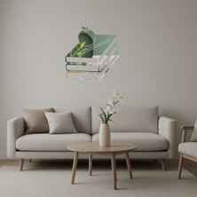 Kitap ve Kalem Kombinli Dekoratif  Aynalı Tablo - AKMONL5546-4998