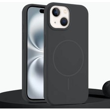 Apple iPhone 14 Plus Uyumlu Kılıf Zebana Liquid Soft Silikon Kılıf (Kablosuz Şarj Destekli) Gri